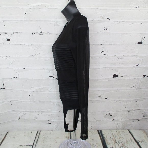 Forever 21 Juniors Sheer Striped Cheeky Bodysuit - Picture 6 of 10